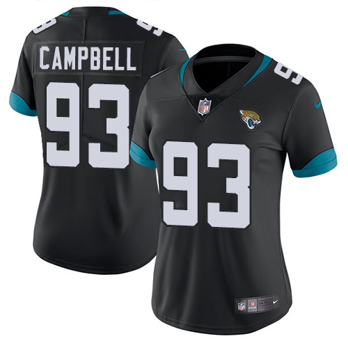 Nike Jacksonville Jaguars #93 Calais Campbell Black Team Color Women Stitched NFL Vapor Untouchable Limited Jersey